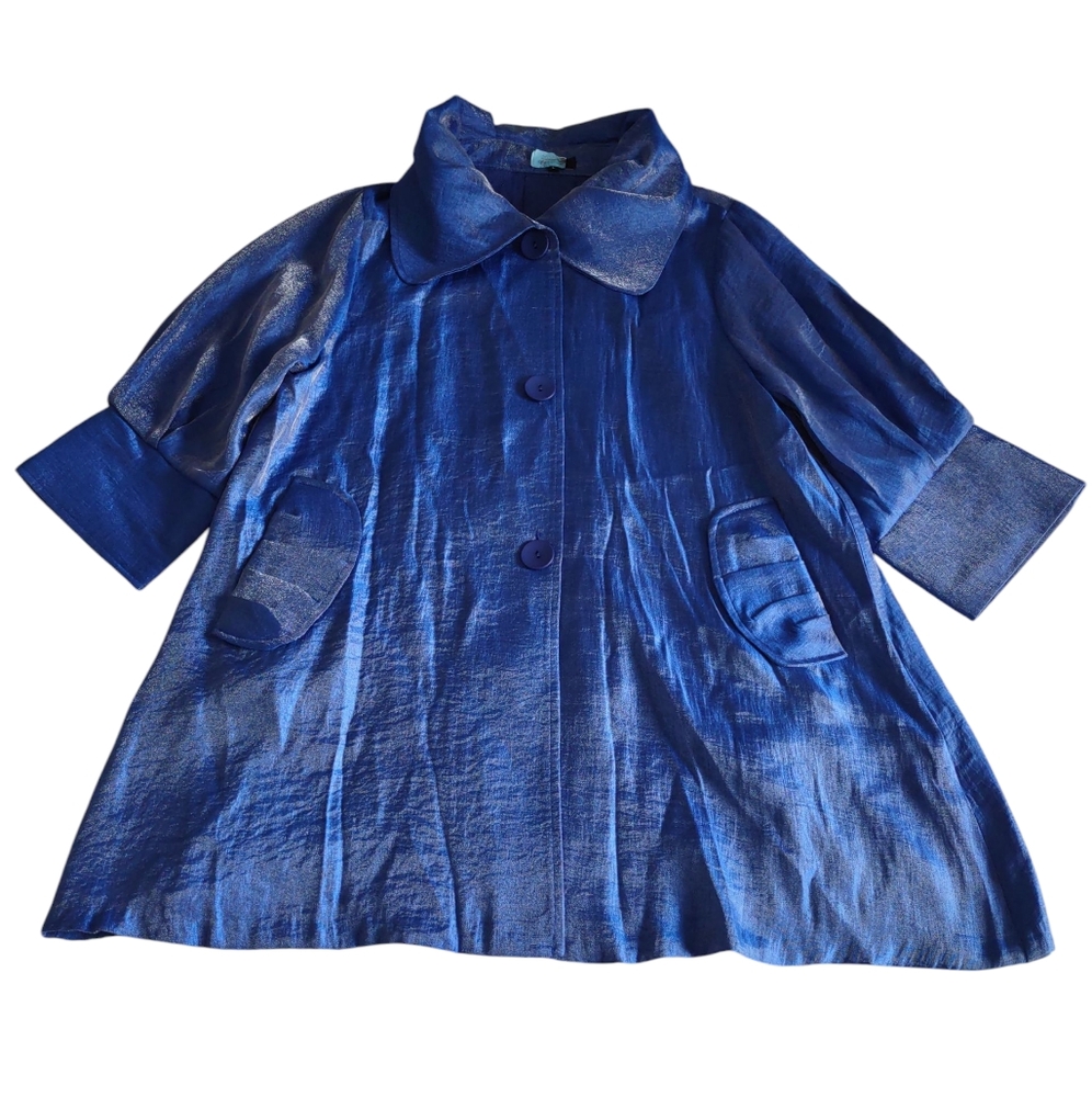 Damee Large Blue Shimmer Satin Jacket